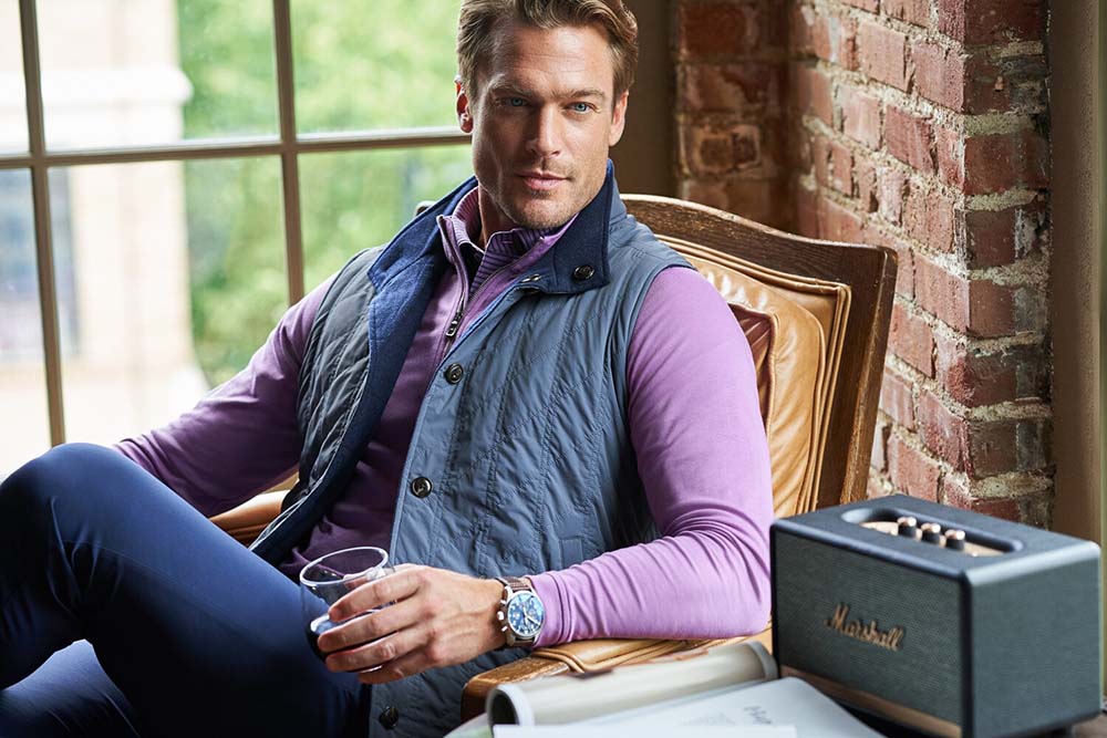 Model in Peter Millar clothing