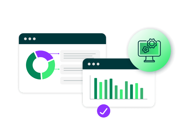 charts with a computer icon