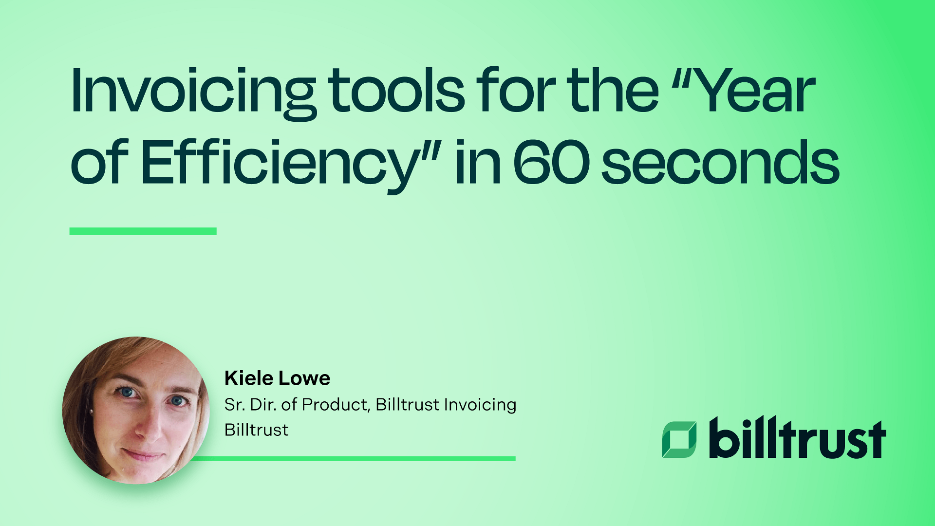 Invoicing tools for the "Year of Efficiency" in 60 seconds