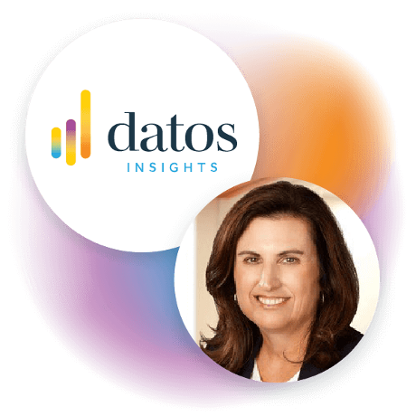 Headshot of female next to Datos logo