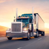 Semitruck voor volwaardig vrachtvervoer (FTL) op de snelweg