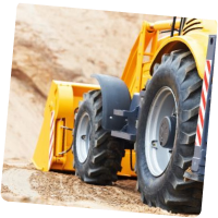 Heavy machinery loader at a construction site 